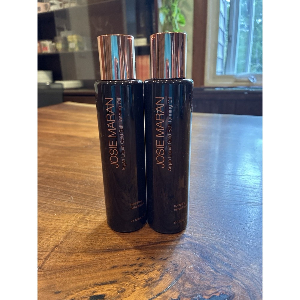 (2) Josie Maran Argan Liquid Gold Self Tanning Body Oil Pina Colada 4.3 oz/129ml